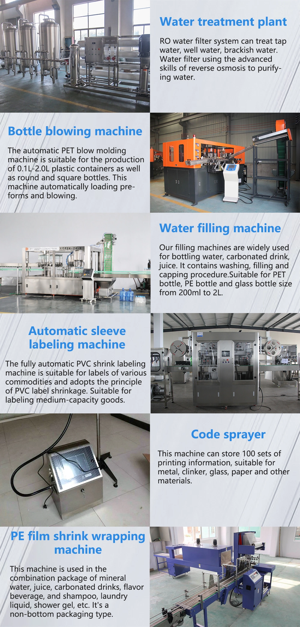 10, 000bph Pet Plastic Bottles Factory Manufacturer Price Mineral Pure Aqua Flavor Water Sparking Drink Juice Carbonate CO2 Washing Filling Capping 3in1 Line