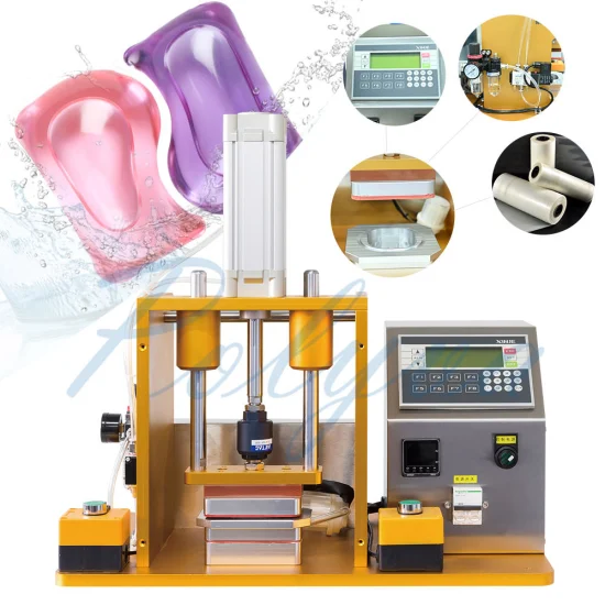 Capsule multifunzione per bucato Polyva, macchine confezionatrici, macchine automatiche per la produzione di sapone su scala di laboratorio, altre macchine per il riempimento di detersivi